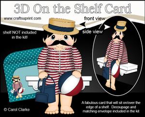 3D on the Shelf Card Kit - Edwardian Bather Gray