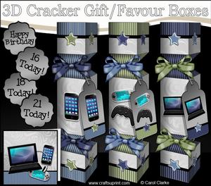 3D Gadgets N Gizmos Cracker Gift Favour Boxes