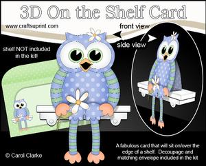 3D on the Shelf Card Kit - Little Hoot Owl