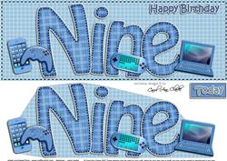 Large Dl 9th Birthday Gadgets N Gizmos Card & 3D Decoupage