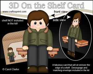 3D on the Shelf Card Kit - 1960's Mod Parka Boy Chris