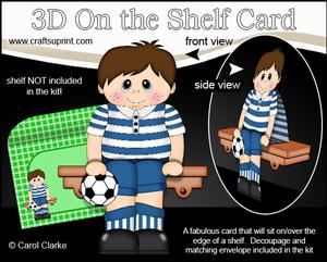 3D on the Shelf Card Kit - Little Footballer Rod
