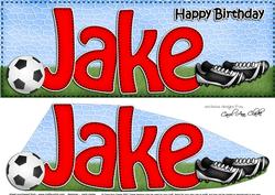 Large Dl Birthday Jake Football Card & 3D Decoupage