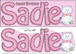 Large Dl Birthday Sadie Cat Card & 3D Decoupage