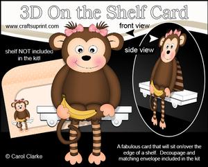 3D on the Shelf Card Kit - Little Monkey Bubbles
