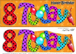 Large Dl 8th Birthday Celebrations Card & 3D Decoupage