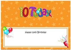 Large Dl 10th Birthday Celebrations Insert