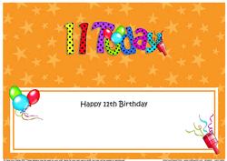 Large Dl 11th Birthday Celebrations Insert