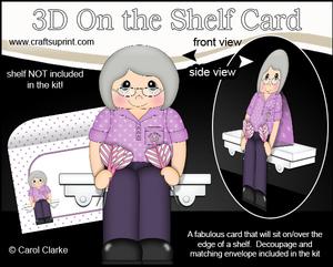 3D on the Shelf Card Kit - Little Old Lady Darts Player Joan