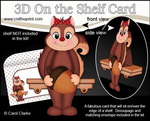 3D on the Shelf Card Kit - Little Squirrel Girl Peanut