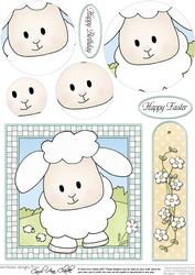 Little Lamb Quick Card with Circle Pyramage Topper