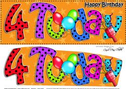 Large Dl 4th Birthday Celebrations Card & 3D Decoupage