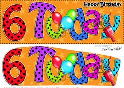 Large Dl 6th Birthday Celebrations Card & 3D Decoupage