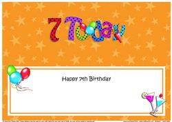 Large Dl 7th Birthday Celebrations Insert