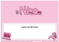 Large Dl 9th Birthday Gadgets N Gizmos Insert