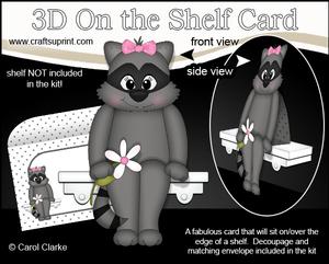 3D on the Shelf Card Kit - Roxi Raccoon