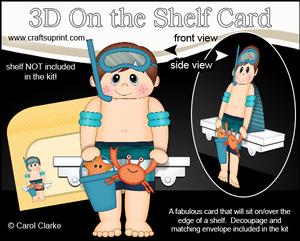 3D on the Shelf Card Kit - Little Snorkler Beach Boy Nev
