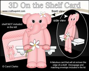 3D on the Shelf Card Kit - Lola Elephant