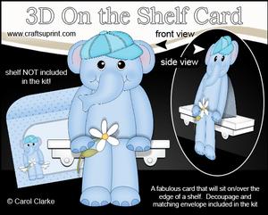 3D on the Shelf Card Kit - Levi Elephant