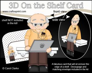 3D on the Shelf Card Kit - Silver Surfer Old Man Stan