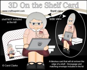 3D on the Shelf Card Kit - Silver Surfer Old Woman Sue