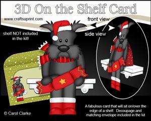 3D on the Shelf Card Kit - Christmas Hamish Scottie Dog