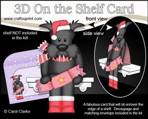 3D on the Shelf Card Kit - Christmas Hamish Scottie Dog