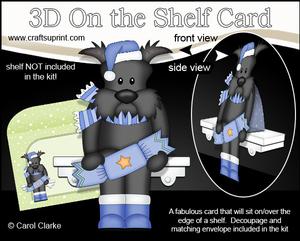 3D on the Shelf Card Kit - Christmas Hamish Scottie Dog