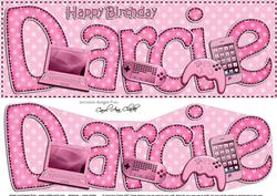 Large Dl Birthday Darcie Girly Gadgets & Gizmos 3D Decoupage