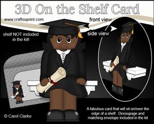 3D on the Shelf Card Kit - Little Ethnic Graduate Jakki