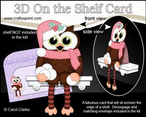 3D on the Shelf Card Kit - Christmas Little Hoot Owl