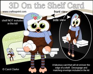 3D on the Shelf Card Kit - Christmas Little Hoot Owl