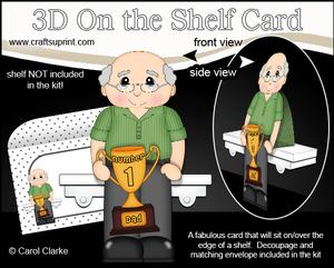 3D on the Shelf Card Kit - Number 1 Trophy Old Man Claude