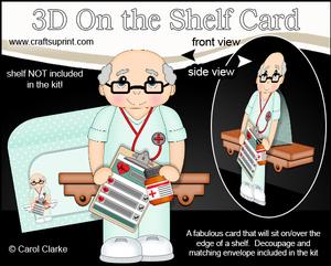 3D on the Shelf Card Kit - Old Man Doctor Hart