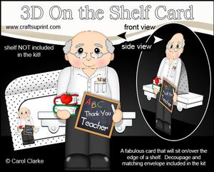 3D on the Shelf Card Kit - Mr White the Older Teacher