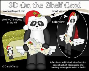 3D on the Shelf Card Kit - Christmas Panda Xin Xin
