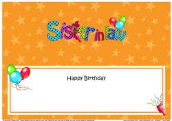 Large Dl Birthday Sister in Law Celebrations Insert