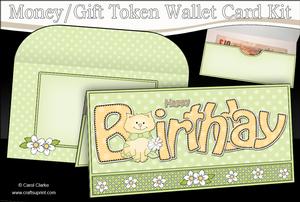 Birthday Little Cat Money or Gift Wallet Card Kit