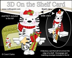 3D on the Shelf Card Kit - Christmas Cat Muffin