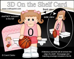 3D on the Shelf Card Kit - Little Basketball Player Jody