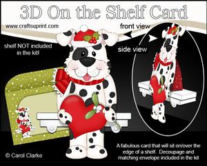 3D on the Shelf Card Kit - Christmas Spotty Dog