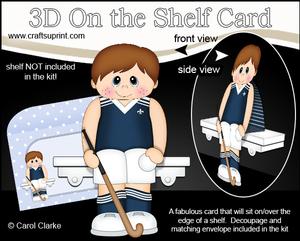 3D on the Shelf Card Kit - Little Hockey Player Cody