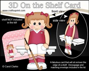 3D on the Shelf Card Kit - Little Hockey Player Erin