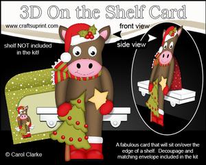 3D on the Shelf Card Kit - Christmas Gigi the Horse