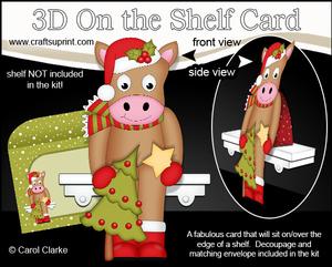 3D on the Shelf Card Kit - Christmas Gigi the Horse