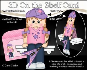 3D on the Shelf Card Kit - Little Rock Guitarist Viki