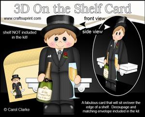 3D on the Shelf Card Kit - Champagne Celebrations Tristan