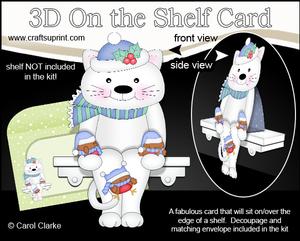 3D on the Shelf Card Kit - Christmas Cat Bella