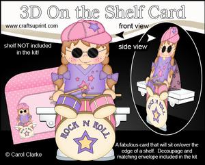 3D on the Shelf Card Kit - Little Rock Drummer Nikki