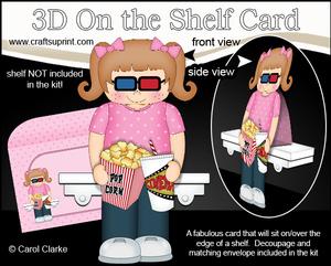 3D on the Shelf Card Kit - 3D Film Night Lily